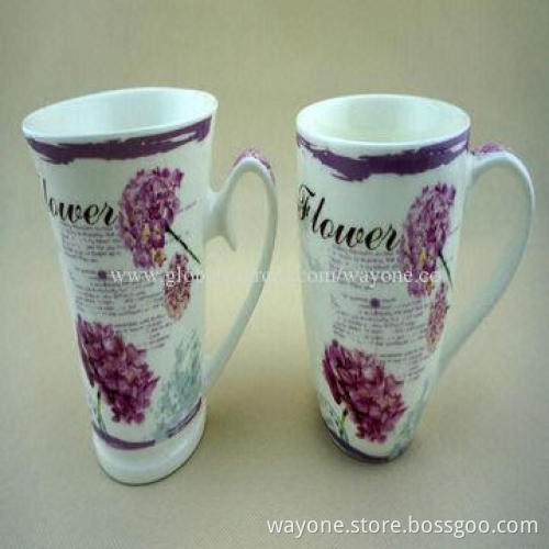 Fine China Mugs with Flower Motif and 11oz Volume, Best Choice for Promotions and Gifts, Food Safe